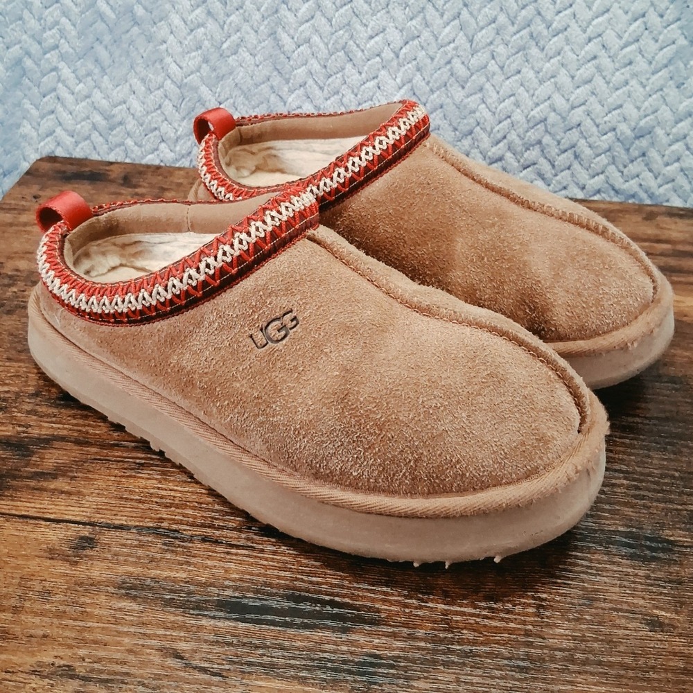 UGG Tasman Suede Slippers Chestnut Red Braid 1143776K Womens Size 5
